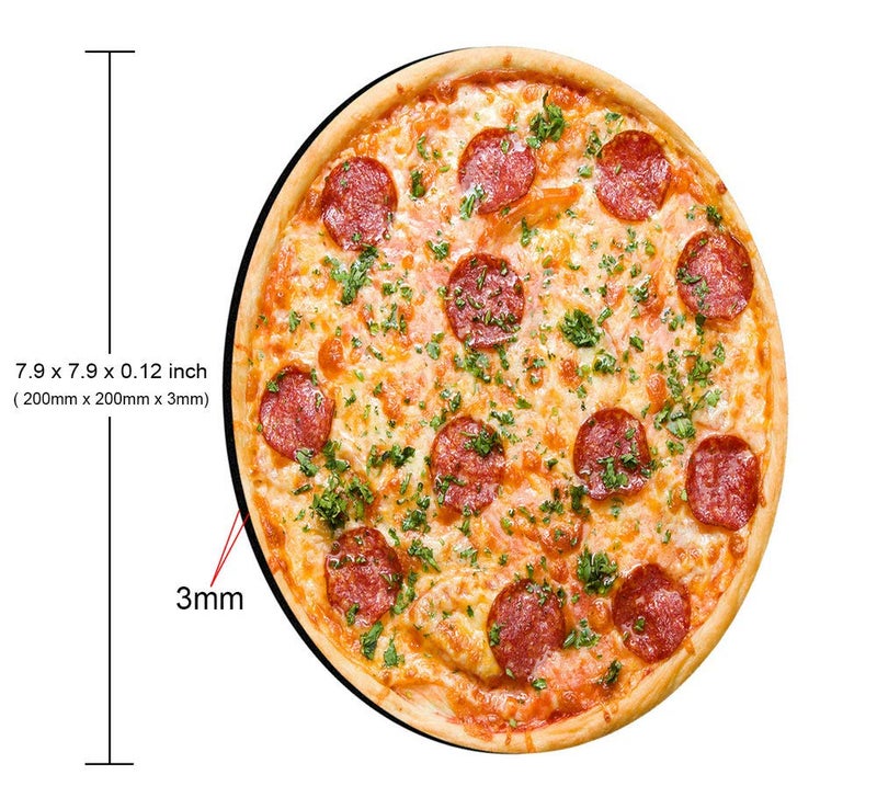 Smooffly Pizza Round Mouse Pad, Pepperoni Pizza Mouse Pad - Image 2
